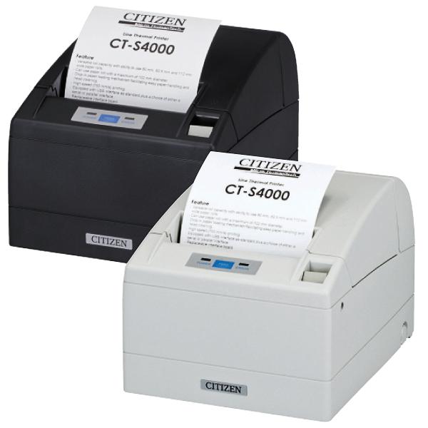 Citizen CT-S4000/L, USB, RS232, 8 Punkte/mm (203dpi), Cutter, weiß