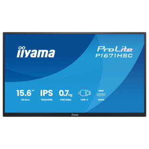 iiyama ProLite P1671HSC-B1, Leather Cover, 39,6cm (15,6), Full HD, USB-C, Kit, schwarz